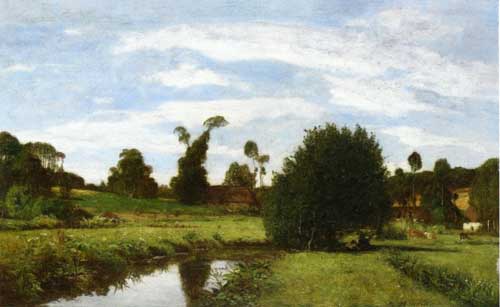 Painting Code#42324-Eugene-Louis Boudin - Norman Landscape