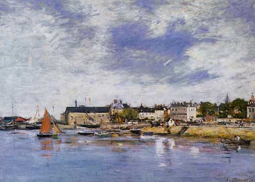 Painting Code#42350-Eugene-Louis Boudin - Trouville, the Port