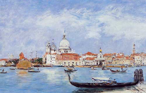 Painting Code#42358-Eugene-Louis Boudin - Venice, View from the Grand Canal
