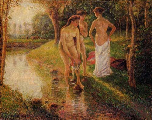 Painting Code#45099-Pissarro, Camille - Bathers