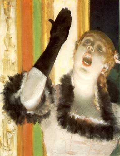Painting Code#45164-Degas, Edgar: Cafe Concert Singer