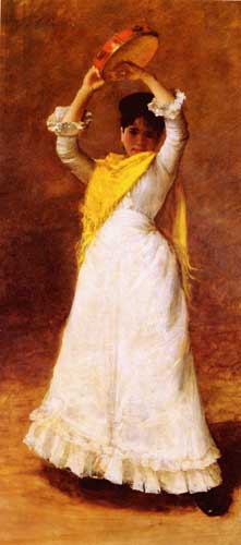 Painting Code#45388-Chase, William Merritt(USA): A Madrid Dancing Girl