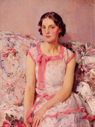 Painting Code#45449-Glehn, Wilfred Gabriel de(England): Portrait of Clare Collins