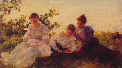 Painting Code#45463-Curran, Charles Courtney - Three Women