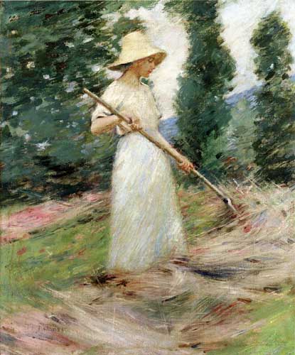 Painting Code#45622-Robinson, Theodore(USA): Girl Raking Hay
