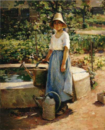 Painting Code#45623-Robinson, Theodore(USA): At the Fountain