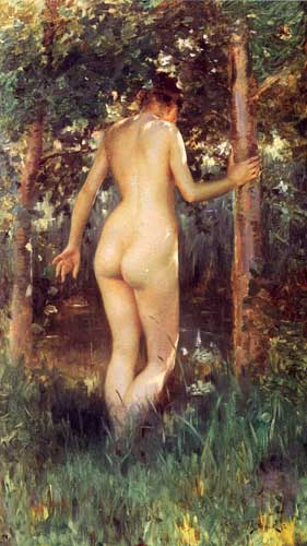 Painting Code#45628-Stewart, Julius LeBlanc(France): Study Of A Nude Woman
