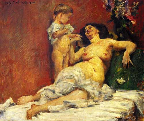 Painting Code#45700-Lovis Corinth - Mother and Child