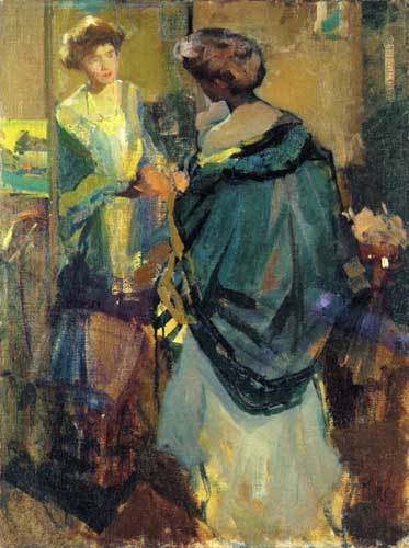 Painting Code#45710-Richard Edward Miller - Woman Looking in a Mirror