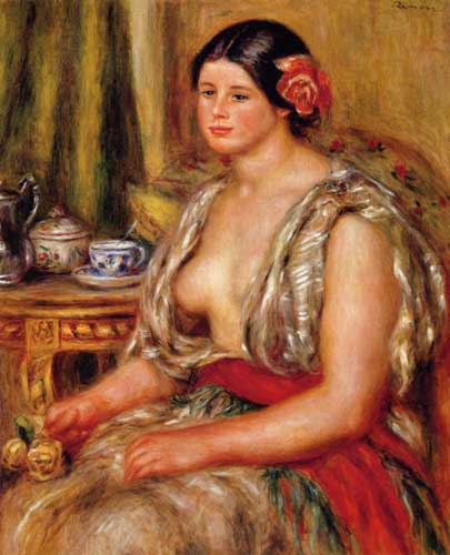 Painting Code#46029-Renoir, Pierre-Auguste - Young Woman Seated in an Oriental Costume
