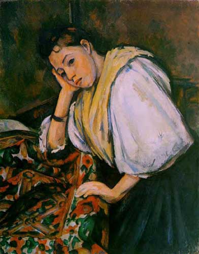 Painting Code#46062-Cezanne, Paul - Young Italian Girl Resting on Her Elbow