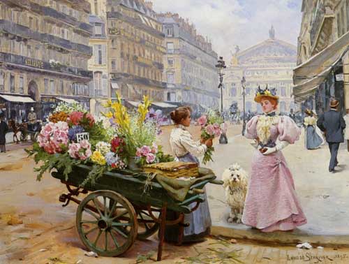 Painting Code#46269-Schryver, Louis Marie de - Marie de La Marchande des Fleurs