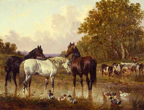 Painting Code#5015-Herring, Jnr., John Frederick: At The Watering Hole