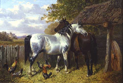 Painting Code#5016-Herring, Jnr., John Frederick: Horses And Poultry In A Paddock