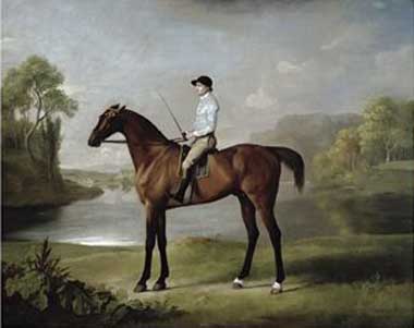 Painting Code#5128-George Stubbs - The Marquess of Rockingham&#039;s Scrub, with John Singleton Up