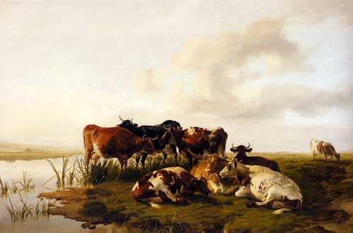 Painting Code#5643-Cooper, Thomas Sidney: The Lowland Herd 