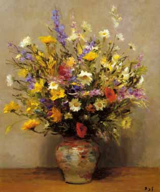 Painting Code#6792-Marcel Dyf - Le bouquet de ma mere