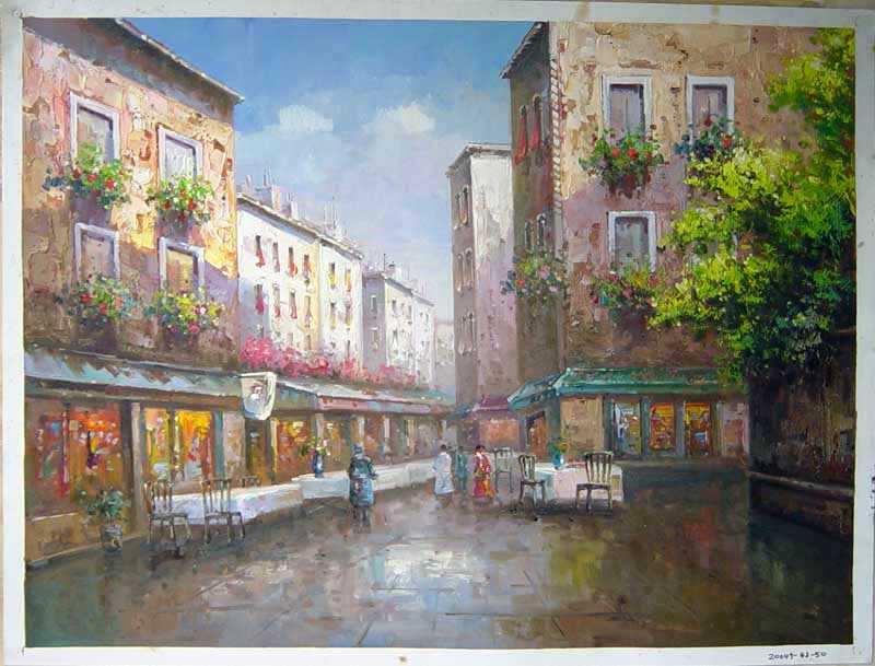 Painting Code#S120049-European Streetscape Painting