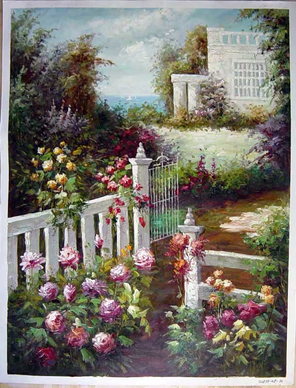 Painting Code#S120859-Garden Landscape Painting