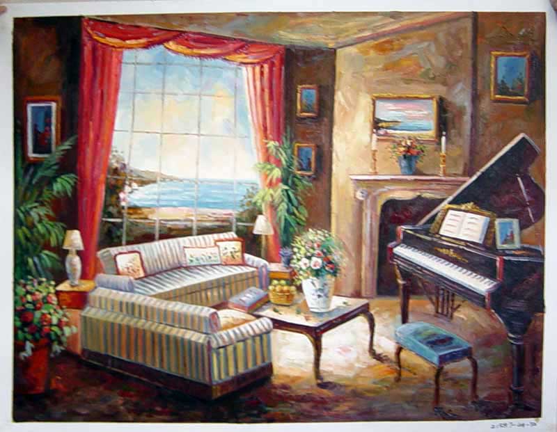 Painting Code#S121587-Interior with Piano