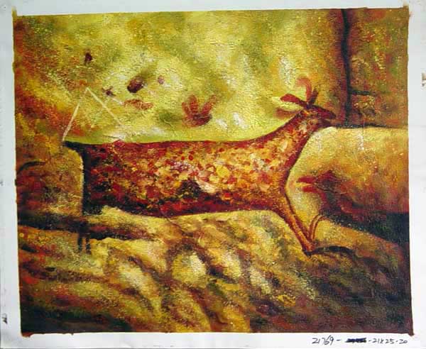 Painting Code#S121769-Primitive Cave Style Animal Painting