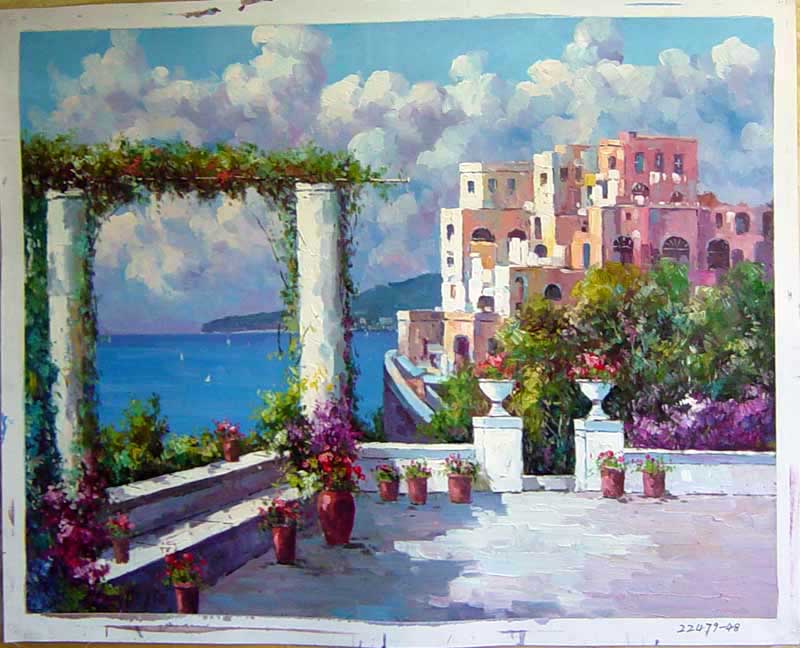 Painting Code#S122479-Mediterranean seascape Painting  
