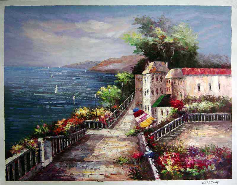 Painting Code#S122929-Mediterranean Landscape Painting 
