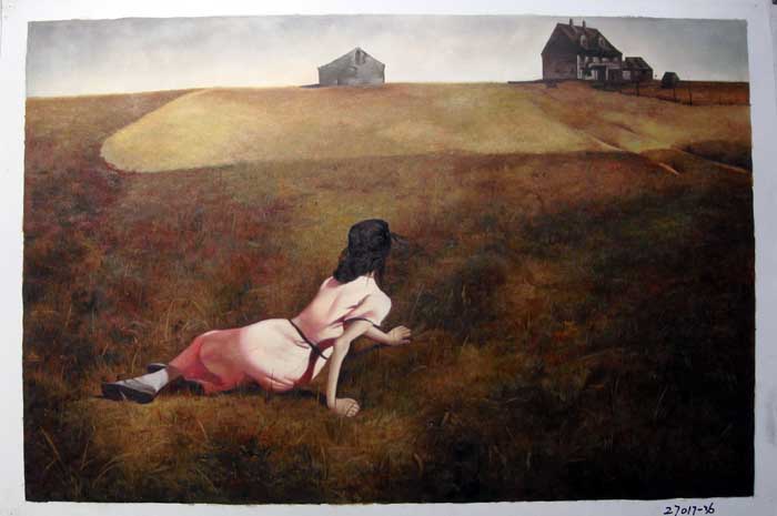 Painting Code#S127017-After Andrew Wyeth: Christina&#039;s World