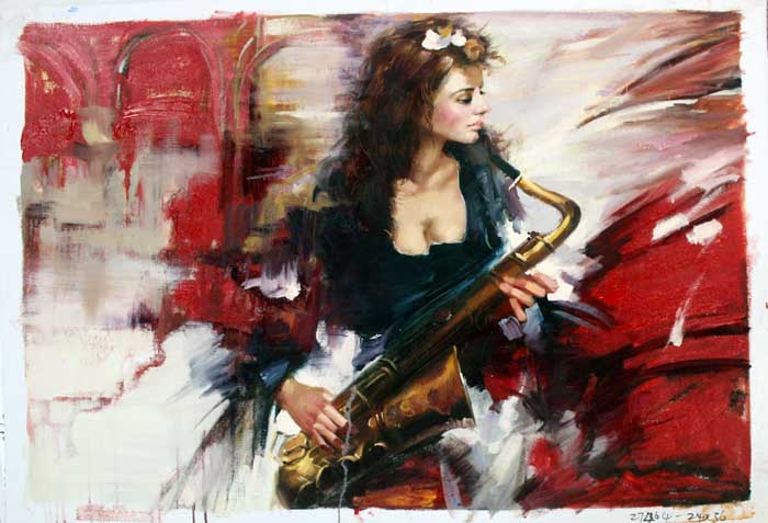 Painting Code#s127464-Musician Painting